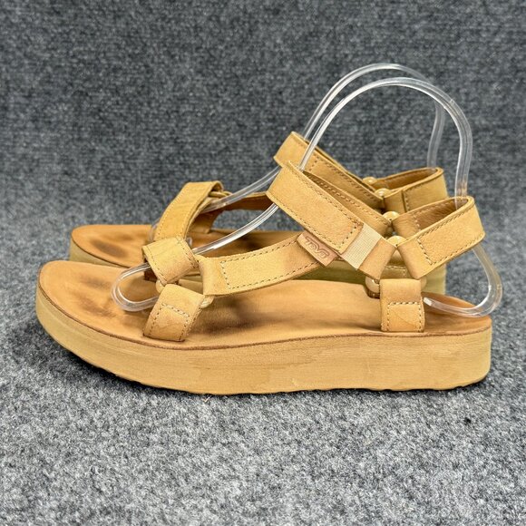 Teva Midform Universal Leather Sandals Women's Size 7 Desert Sand Leather Strap - Picture 4 of 12